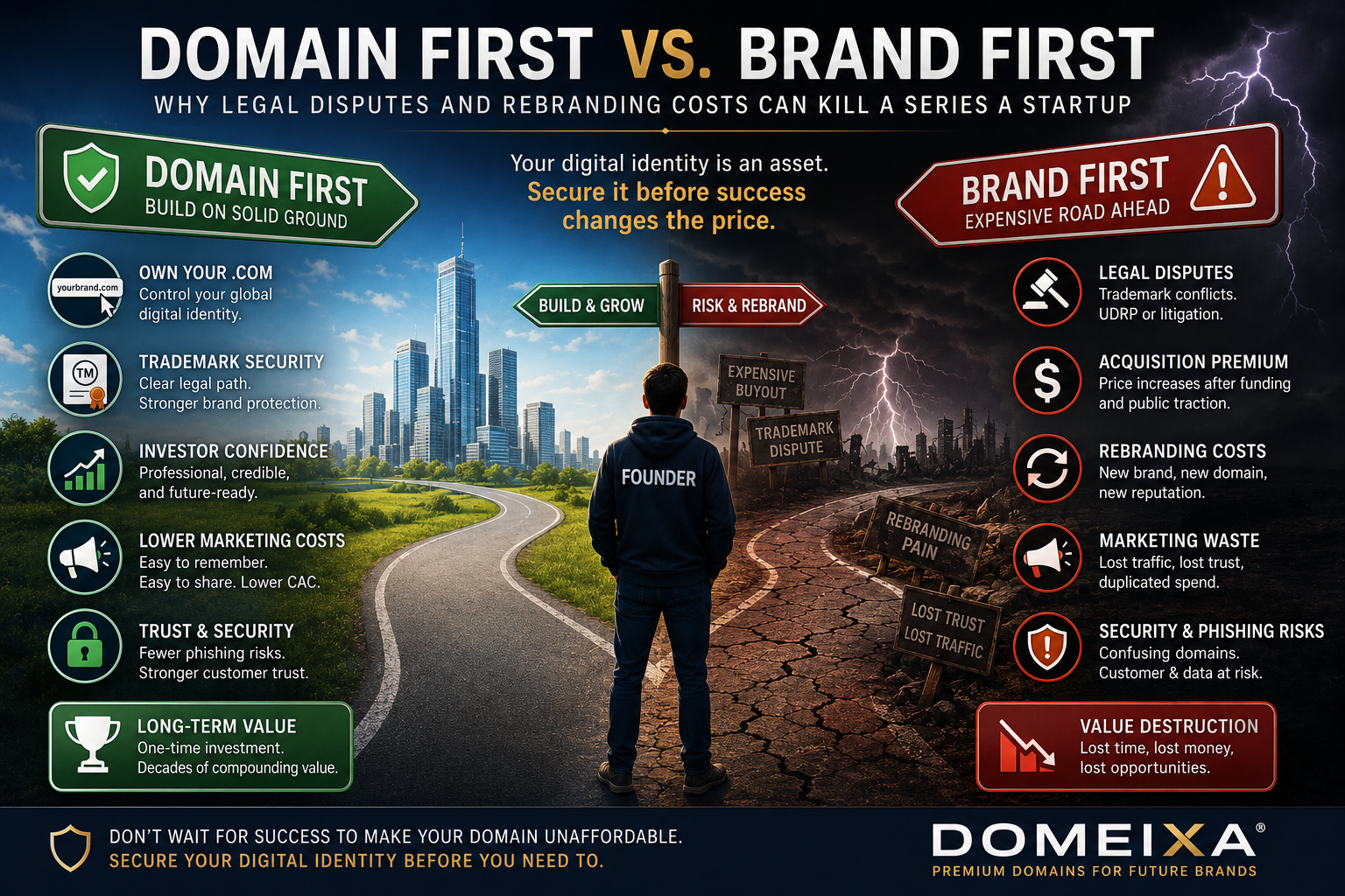 Domain First vs. Brand First: Startup Rebranding Risk | DOMEIXA